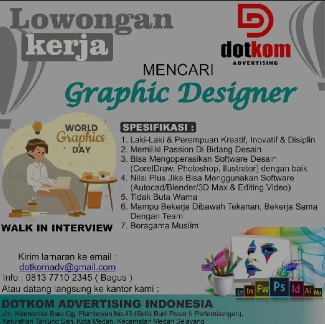 Lowongan Kerja Graphic Designer Di Dotkom Advertising Nugasin