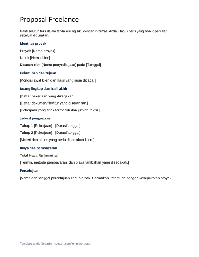 Pratinjau Template Proposal Freelance
