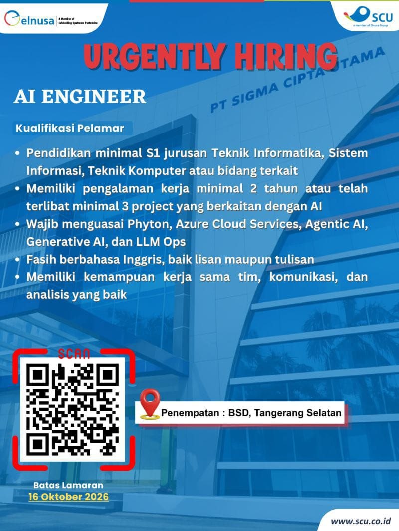 Pamflet Lowongan Kerja: AI ENGINEER
