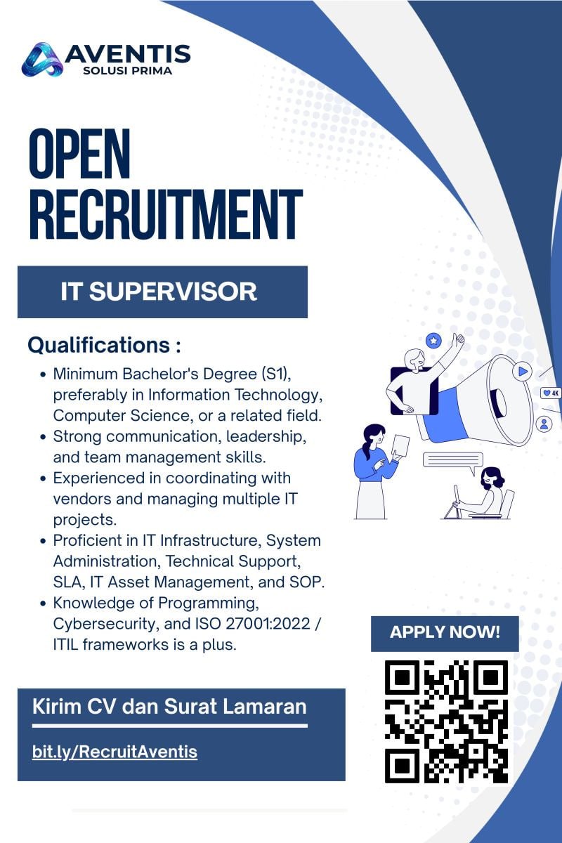 Pamflet Lowongan Kerja: IT SUPERVISOR