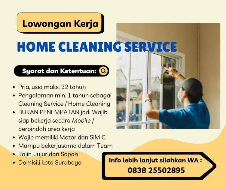 Pamflet Lowongan Kerja: Home Cleaning Service