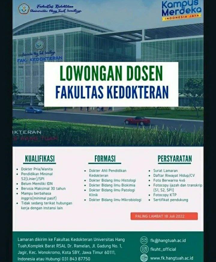 Lowongan Kerja Surabaya Posisi Laboran Fakultas Kedokteran Gigi Di 