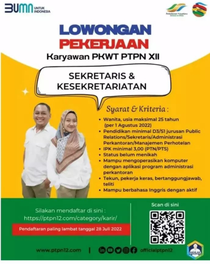 Lowongan Pekerjaan Sekretaris Dan Kesekretariatan Di Pt Perkebunan