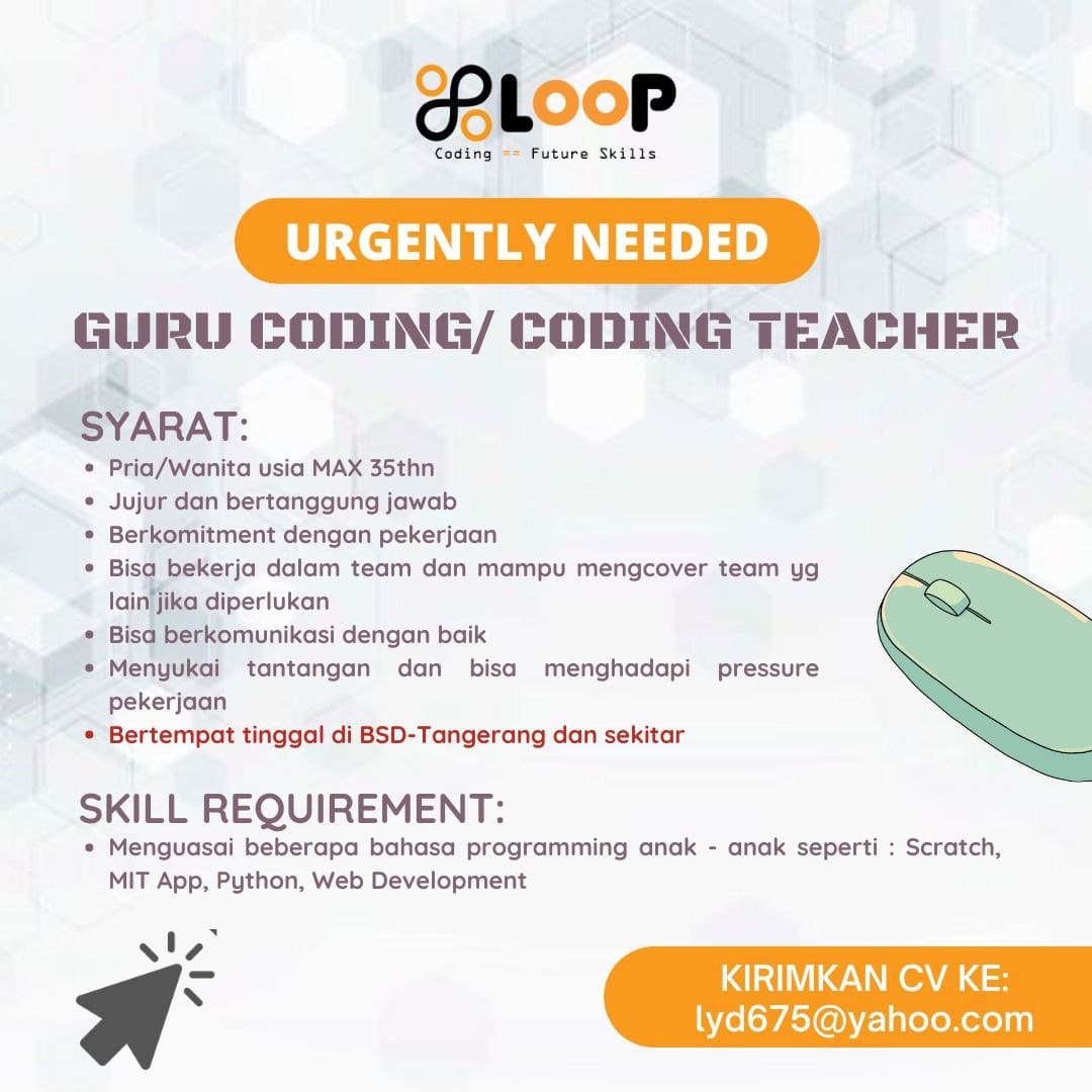 Lowongan Kerja guru coding di pt mitra indonesia cerdas