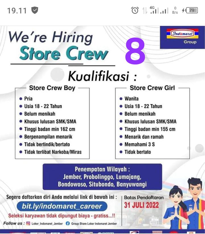 Lowongan Kerja Store Crew Di PT. Indomarco Prismatama - Nugasin.com