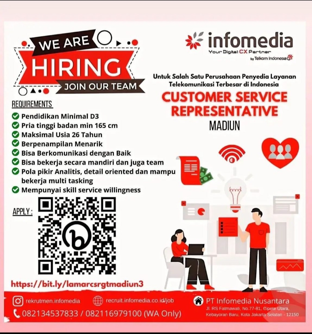 Lowongan Kerja Customer Service Representative Di Pt Informedia Nusantara Nugasin Com