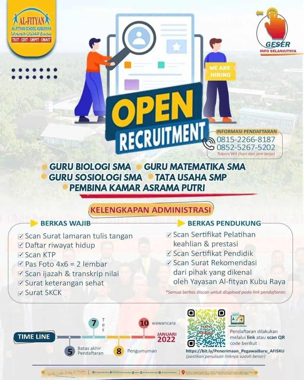 Rekrutmen Pengajar / Guru Dan Pegawai Tata Usaha Di SMP SMA Yayasan Al ...